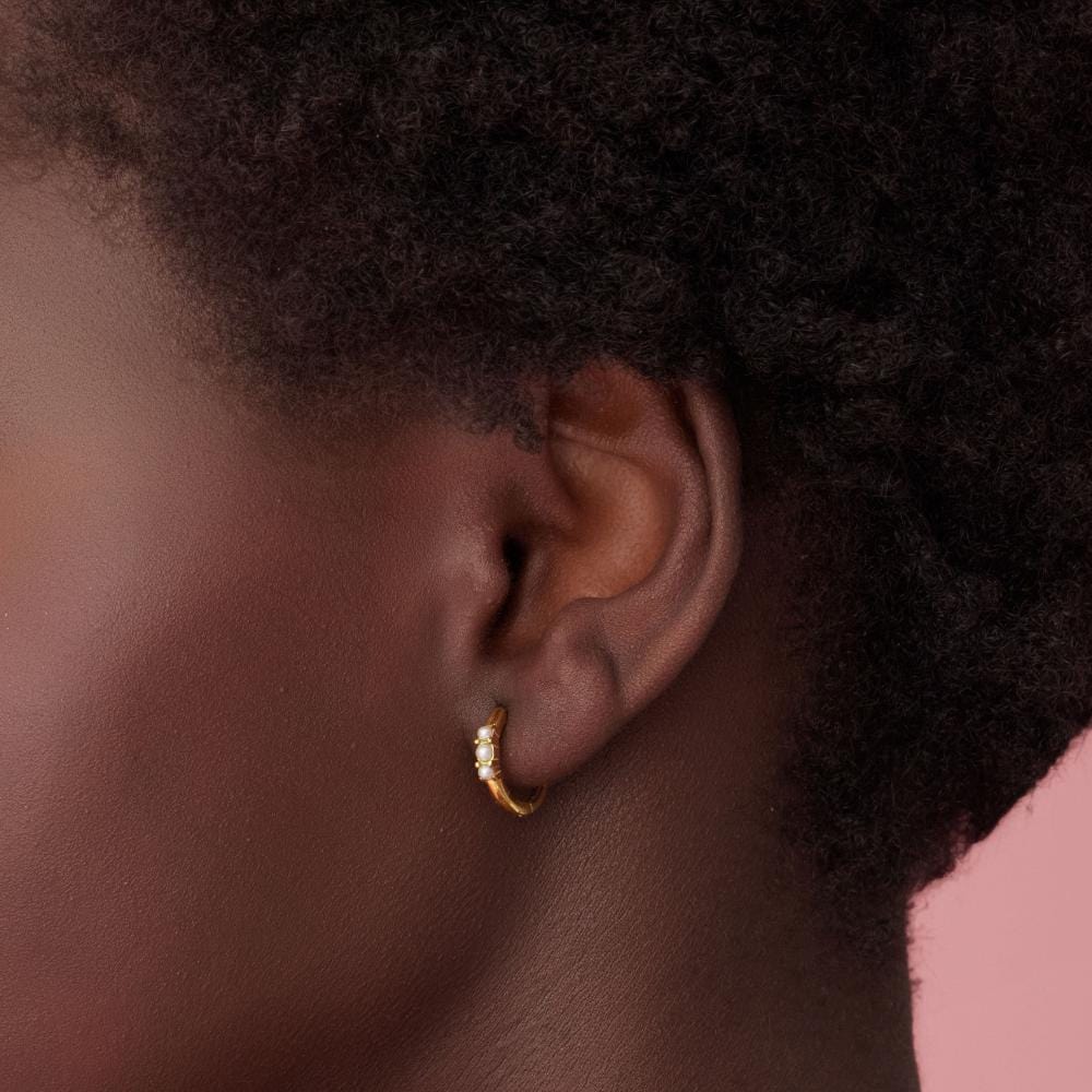 Barbados Pearl Hoop Earrings
