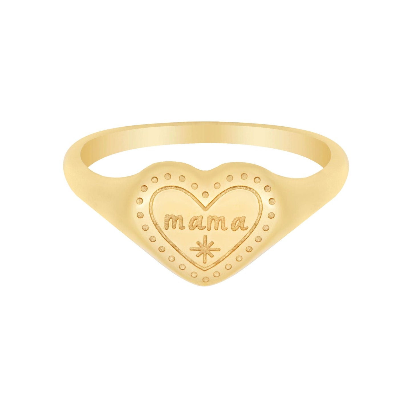 Engraved Heart Mama Ring