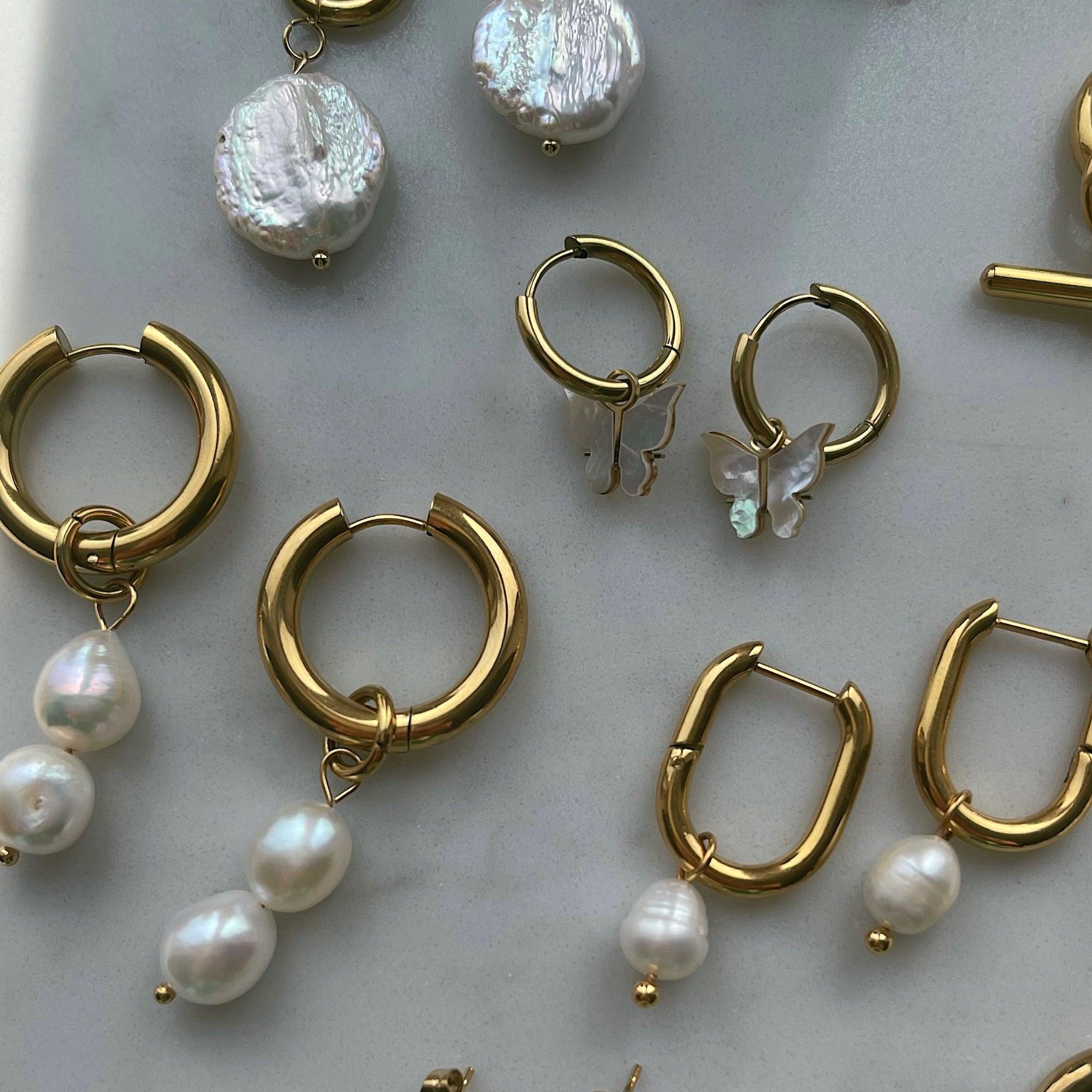 Bora Bora Pearl Hoop Earrings