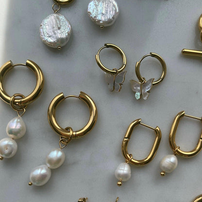 Bora Bora Pearl Hoop Earrings