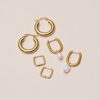 Bora Bora Pearl Hoop Earrings