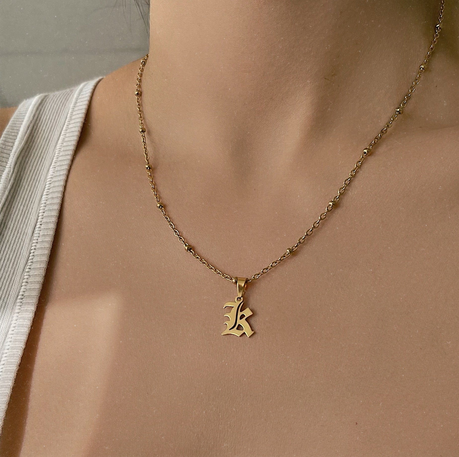 Charisma Beaded Initial Necklace