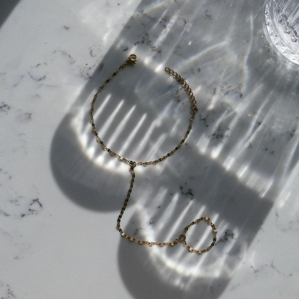 Chevron Hand Chain Bracelet