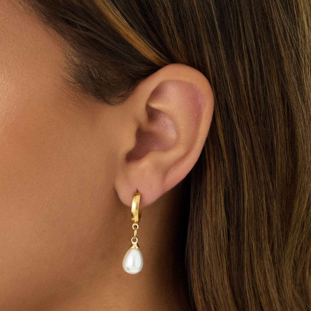 Chlo Pearl Hoop Earrings