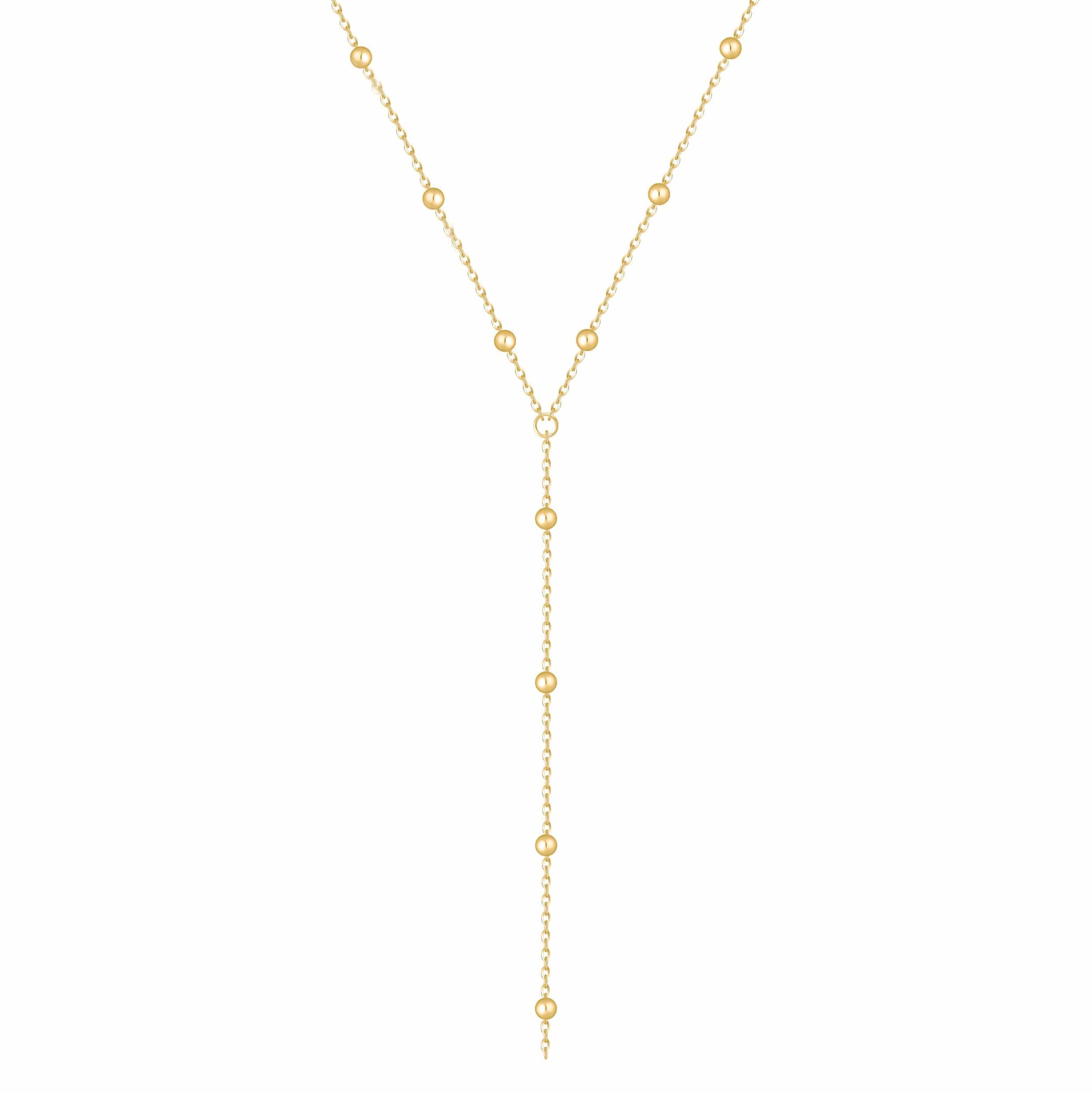 Dainty Ball Lariat Necklace