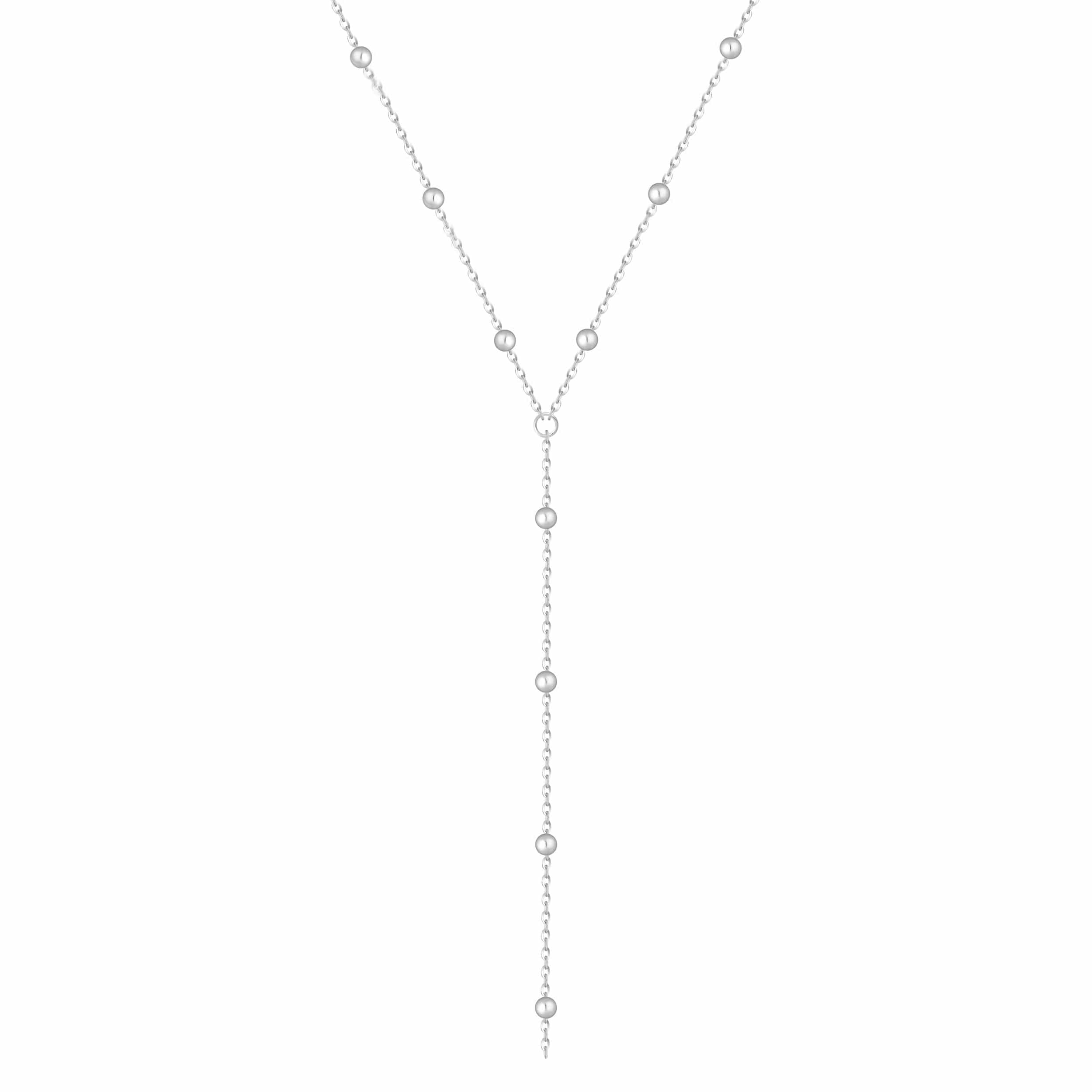 Dainty Ball Lariat Necklace
