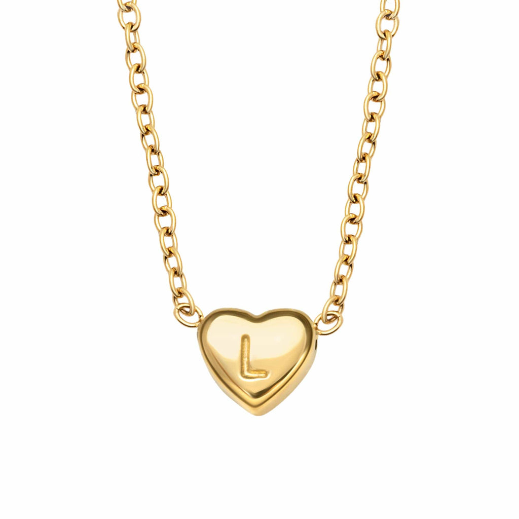 Dainty Heart Initial Necklace