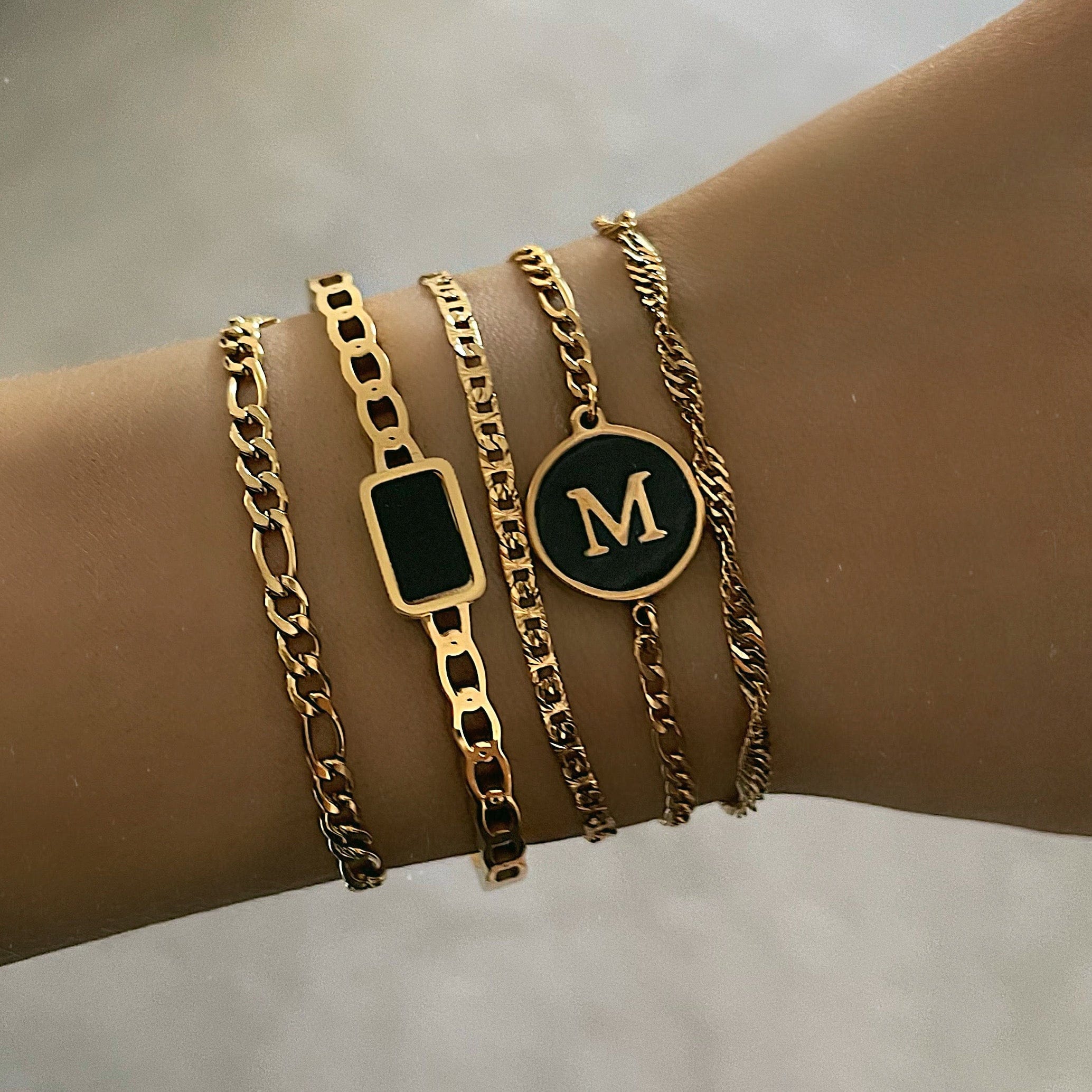 Noire Initial Bracelet