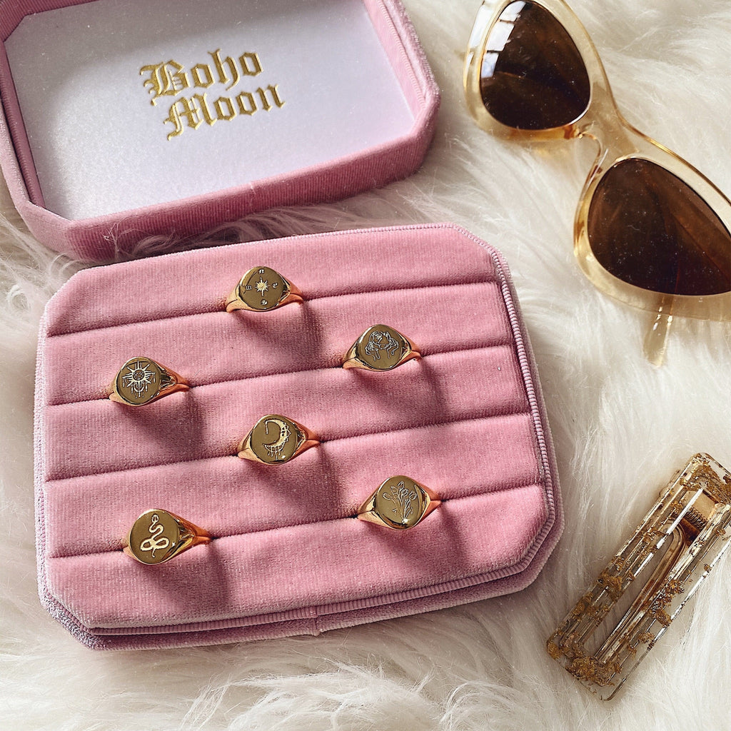 Embellished Snake Signet Ring