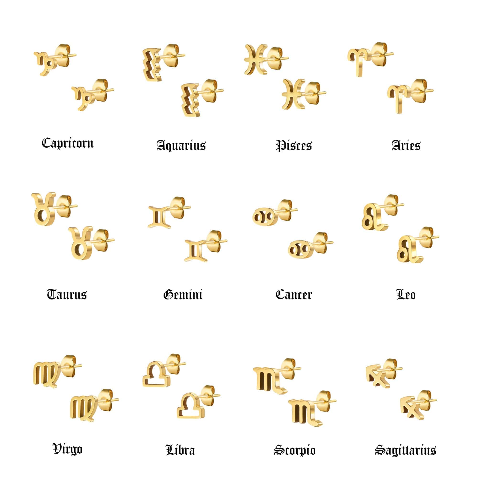 Fate Zodiac Stud Earrings