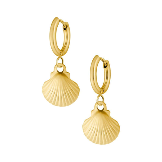 Flavia Shell Hoop Earrings
