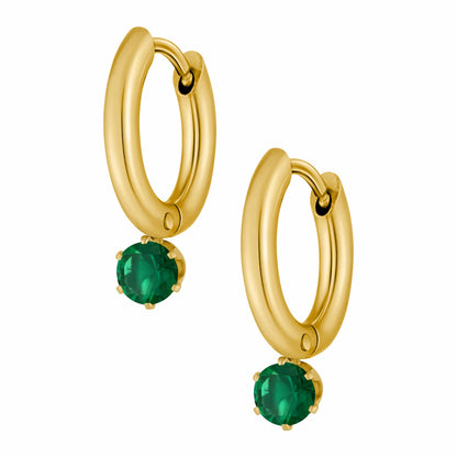 Forever Birthstone Hoop Earrings