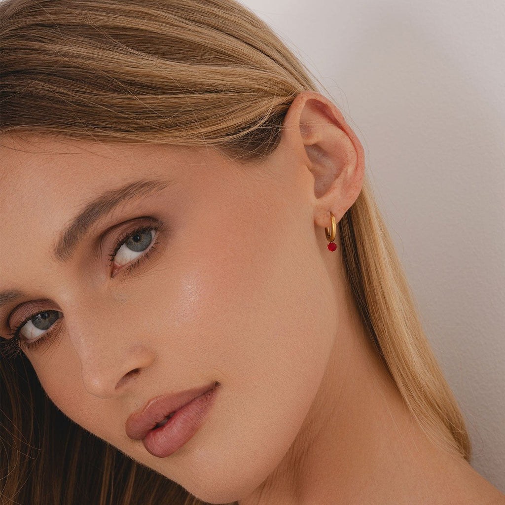 Forever Birthstone Hoop Earrings