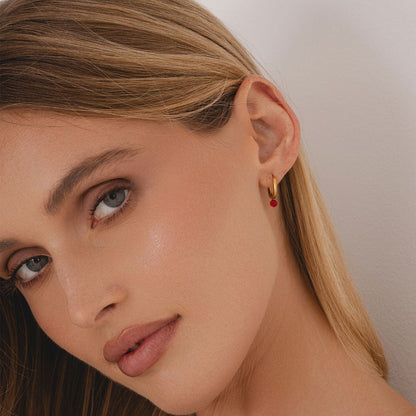 Forever Birthstone Hoop Earrings