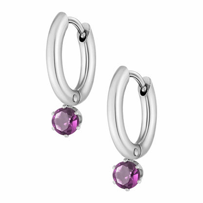 Forever Birthstone Hoop Earrings