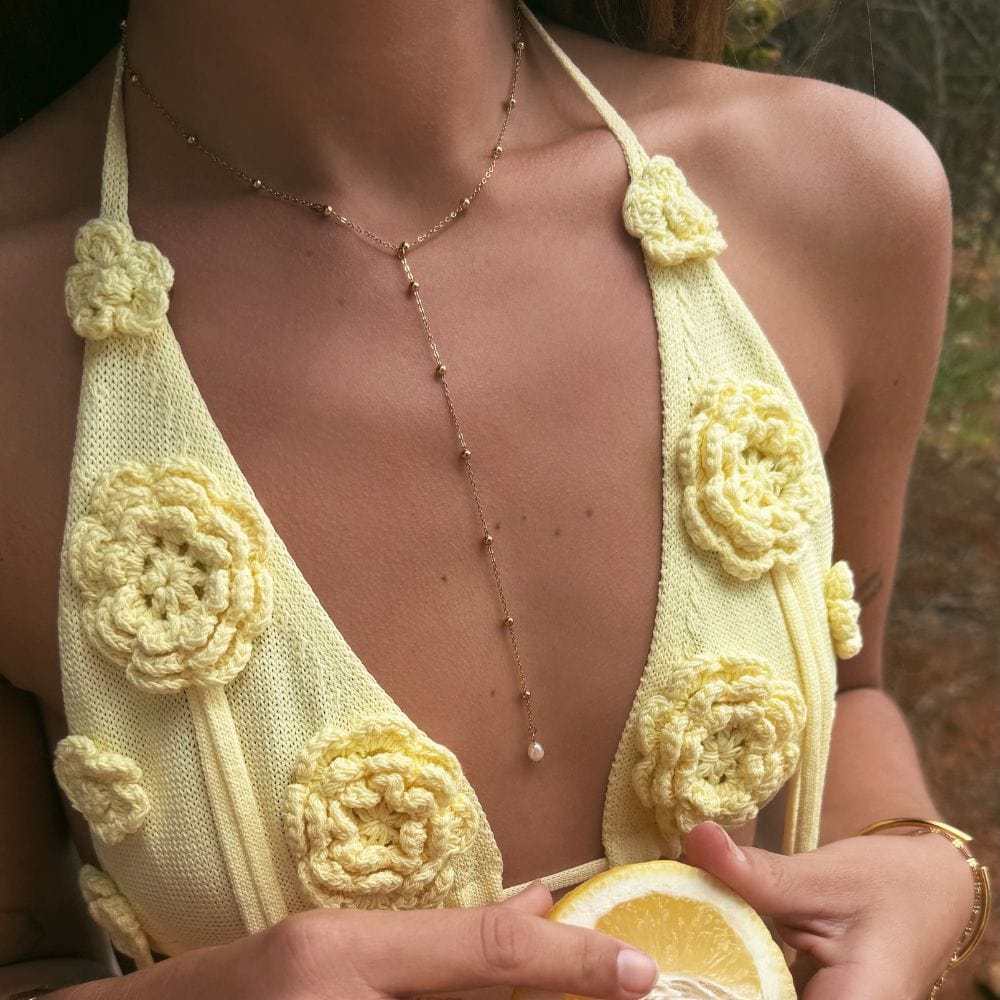 Golden Hour Lariat Choker / Necklace