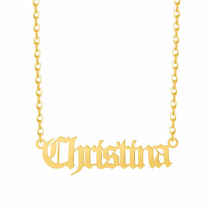 Personalised Name Necklace - Gothic