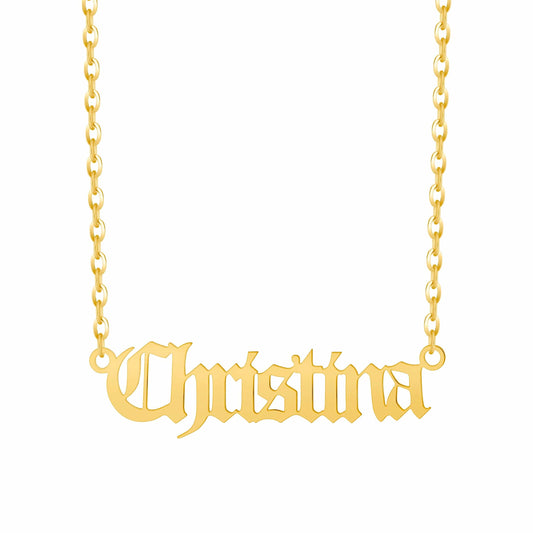 Personalised Name Necklace - Gothic