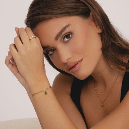 Happy Birthday Birthstone Bracelet