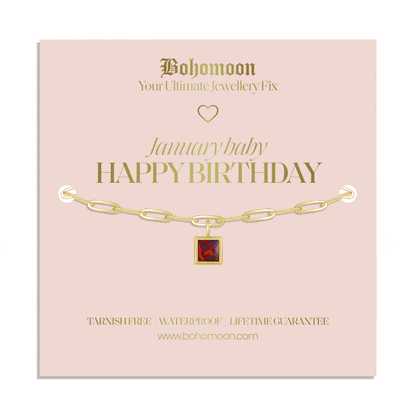 Happy Birthday Birthstone Bracelet