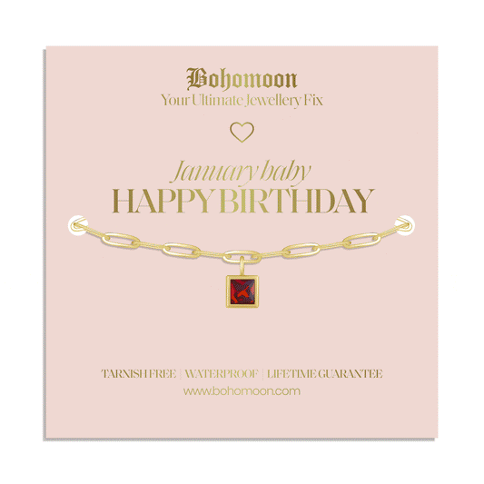 Happy Birthday Birthstone Bracelet