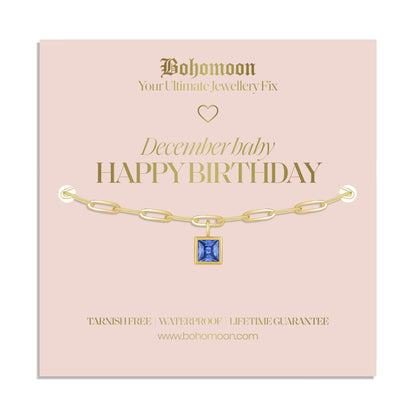 Happy Birthday Birthstone Bracelet