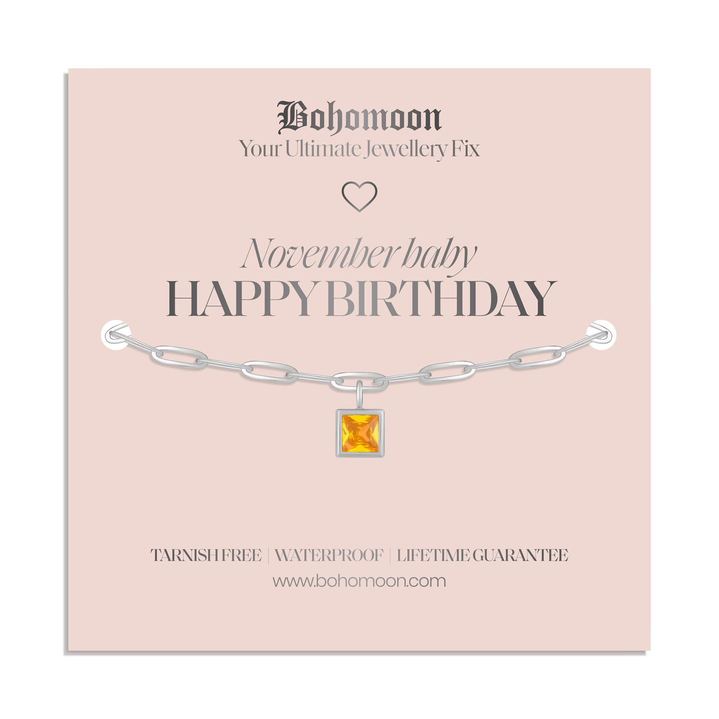 Happy Birthday Birthstone Bracelet