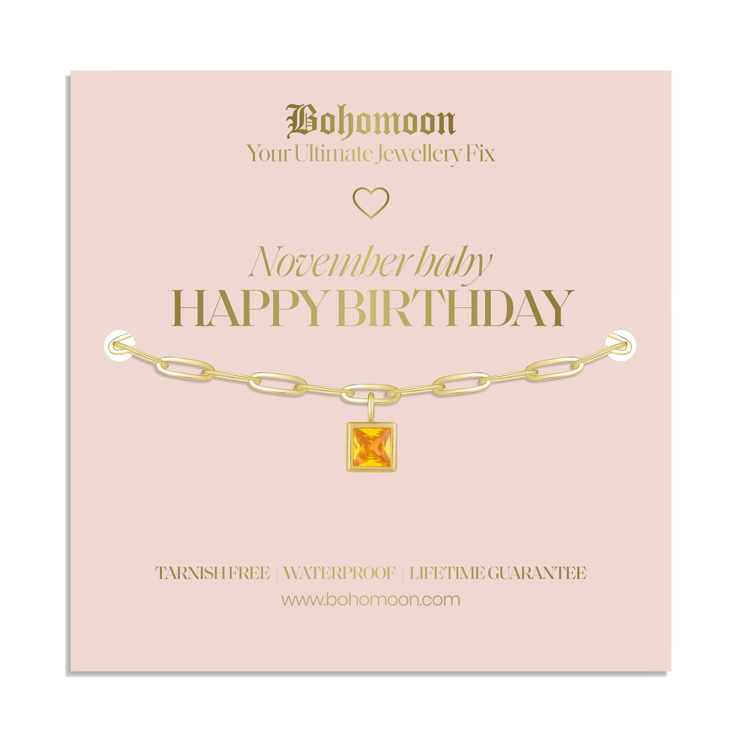 Happy Birthday Birthstone Bracelet