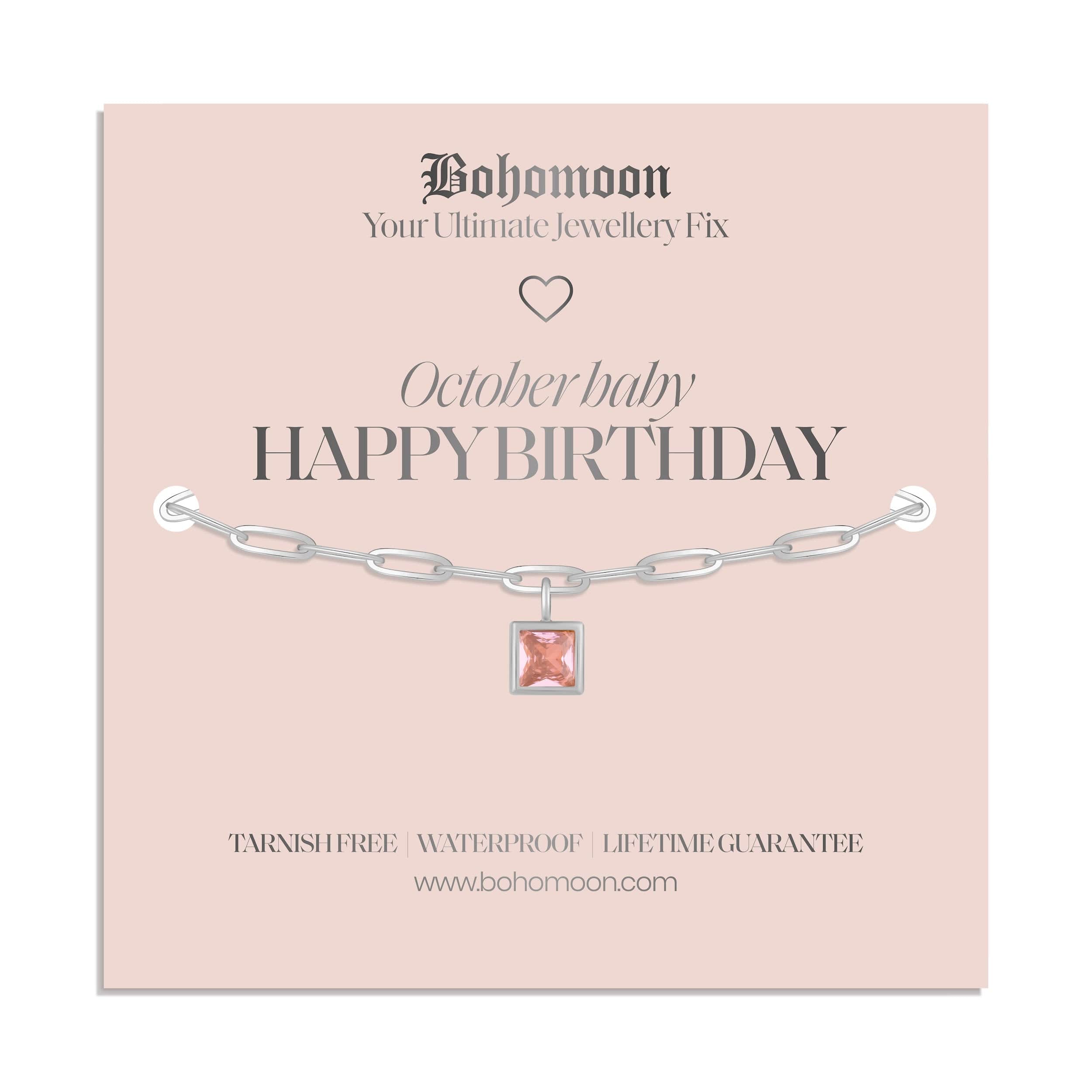 Happy Birthday Birthstone Bracelet