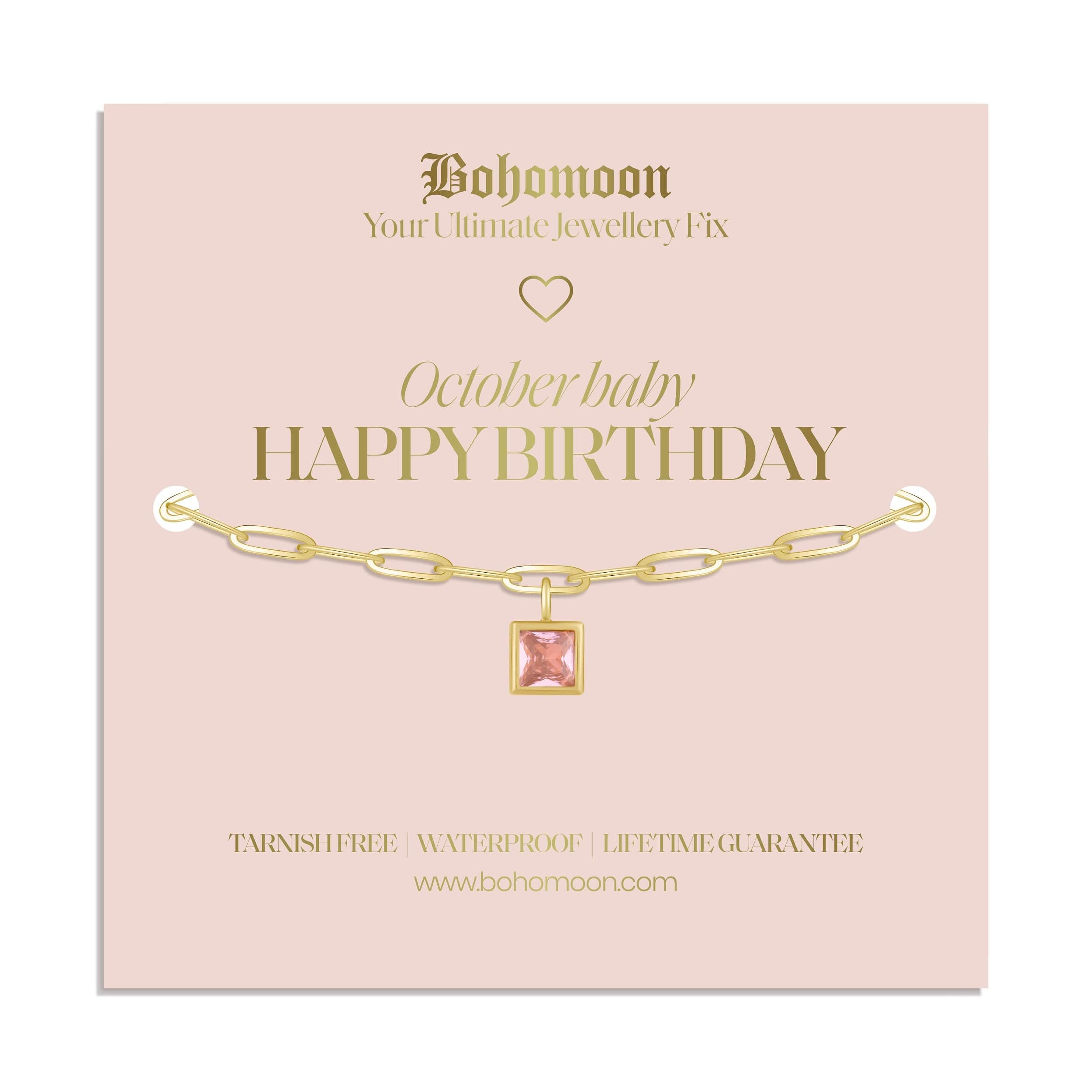 Happy Birthday Birthstone Bracelet
