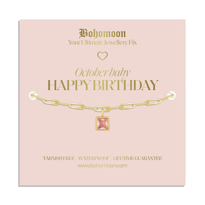 Happy Birthday Birthstone Bracelet
