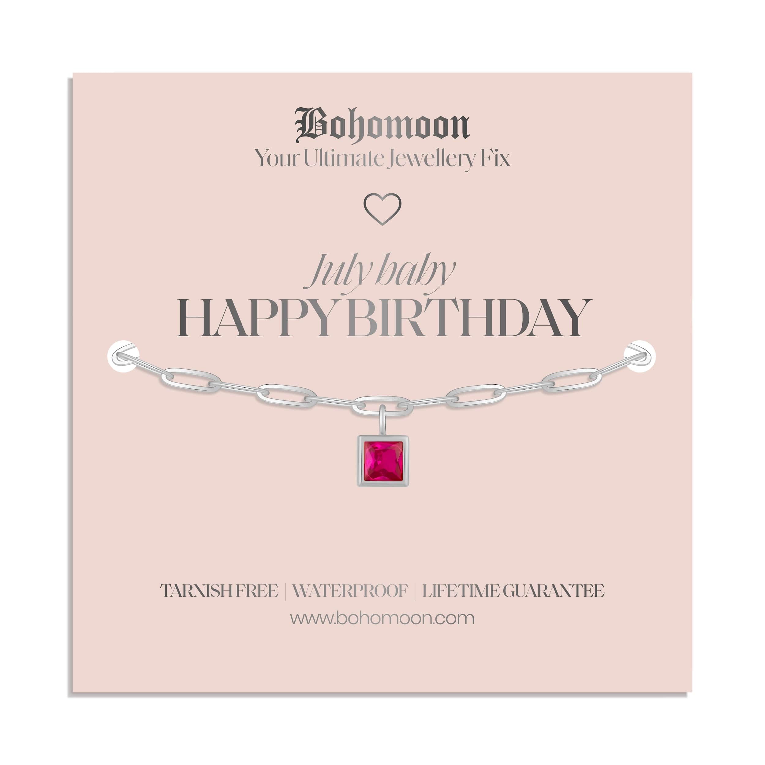 Happy Birthday Birthstone Bracelet