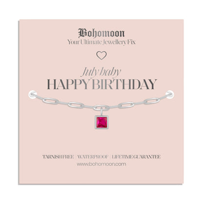 Happy Birthday Birthstone Bracelet