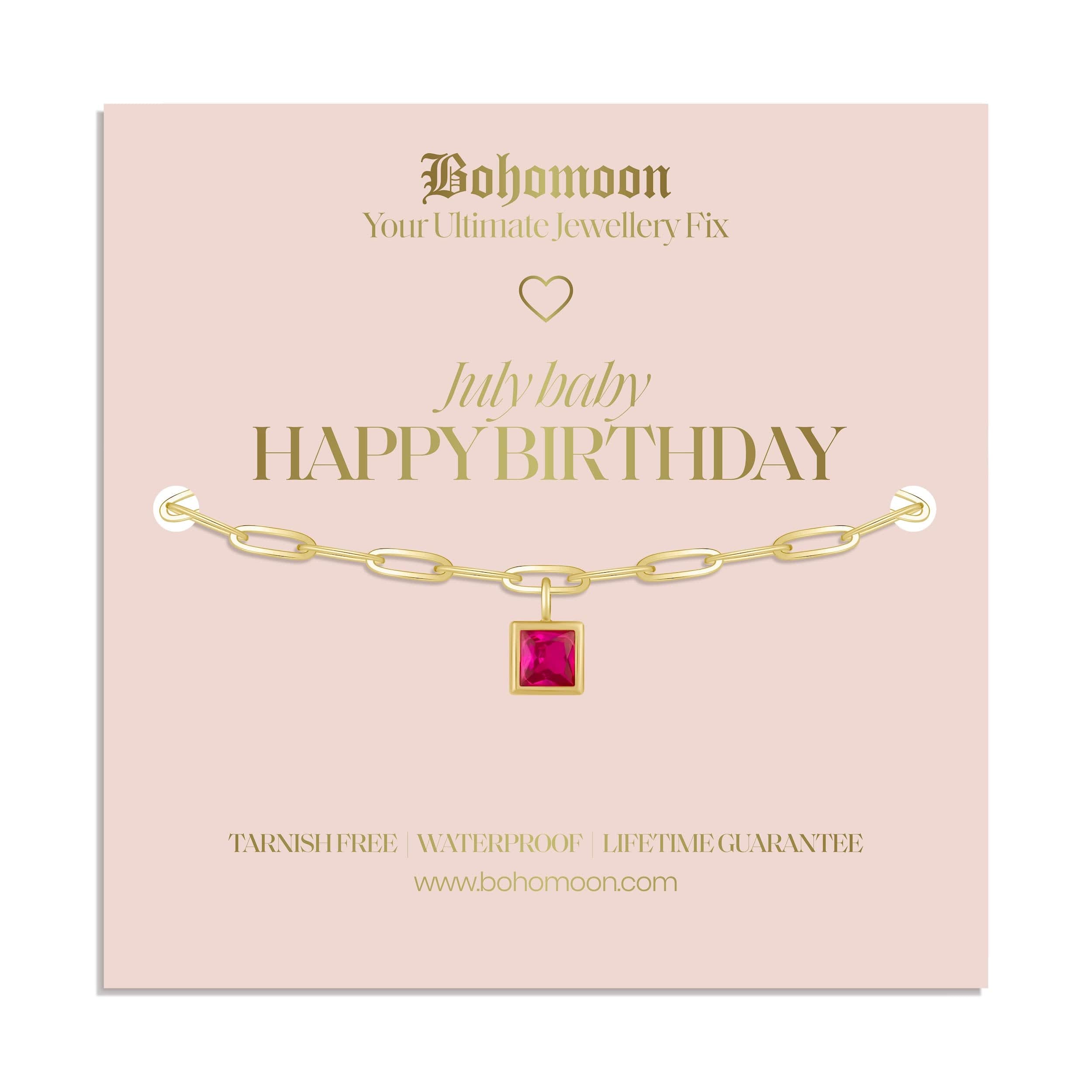 Happy Birthday Birthstone Bracelet
