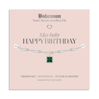 Happy Birthday Birthstone Bracelet