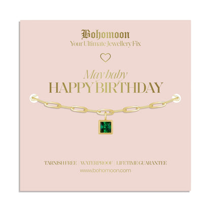 Happy Birthday Birthstone Bracelet