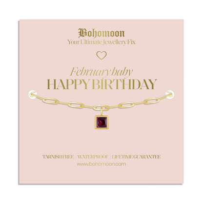 Happy Birthday Birthstone Bracelet