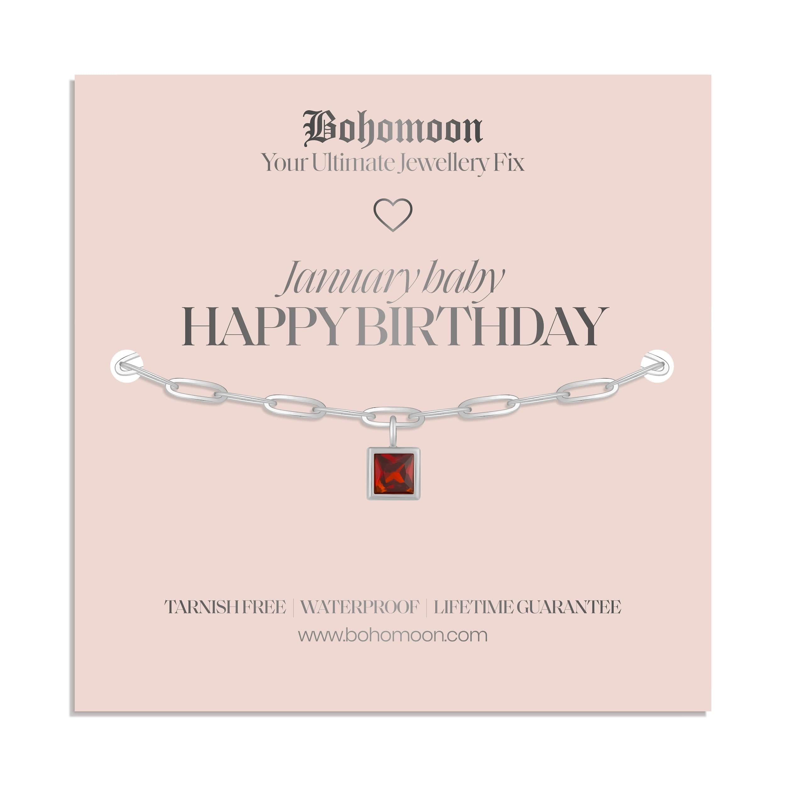 Happy Birthday Birthstone Bracelet