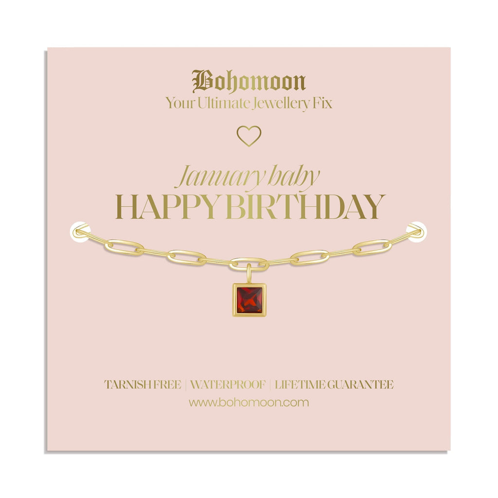 Happy Birthday Birthstone Bracelet