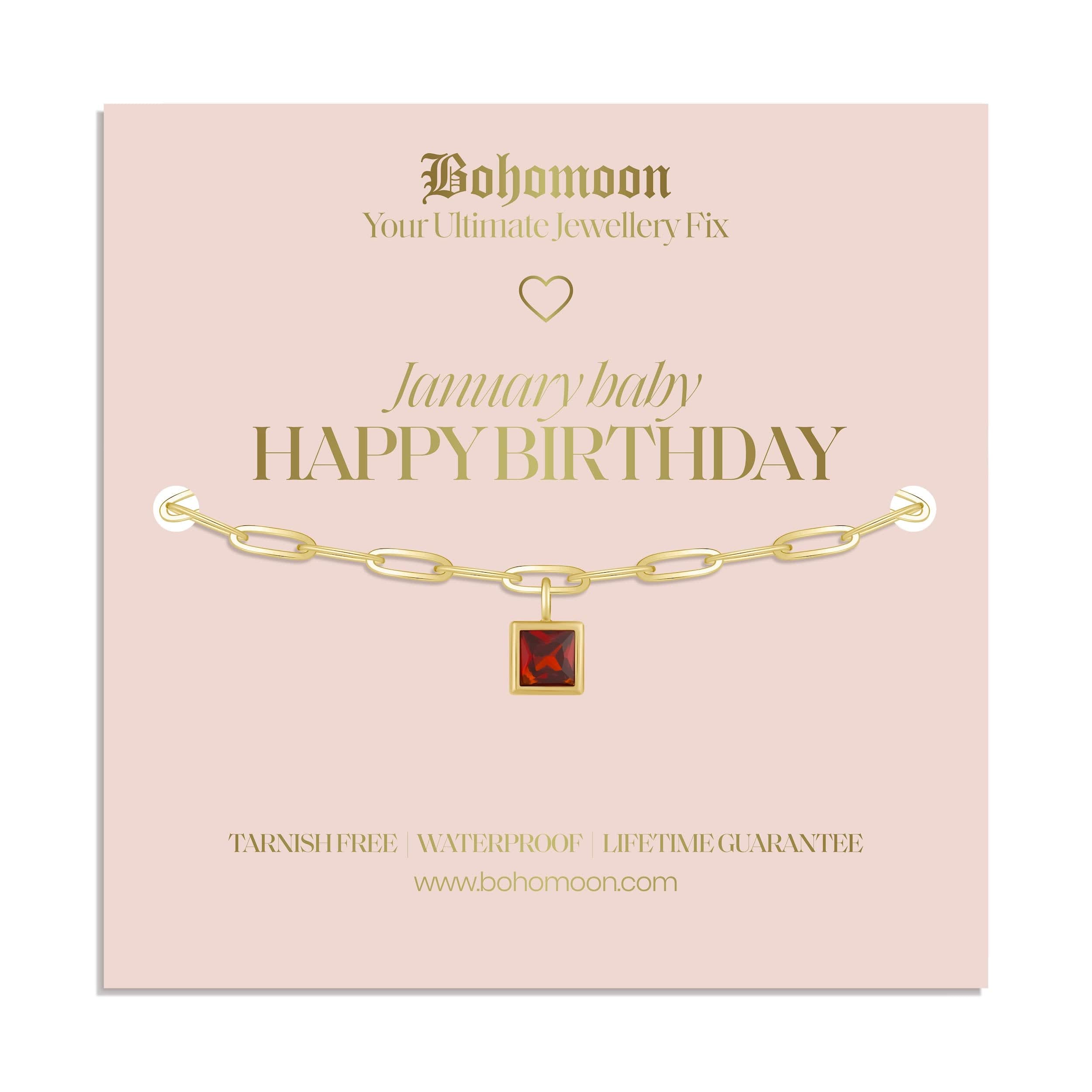 Happy Birthday Birthstone Bracelet
