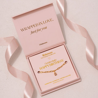 Happy Birthday Birthstone Bracelet