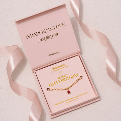 Happy Birthday Birthstone Bracelet