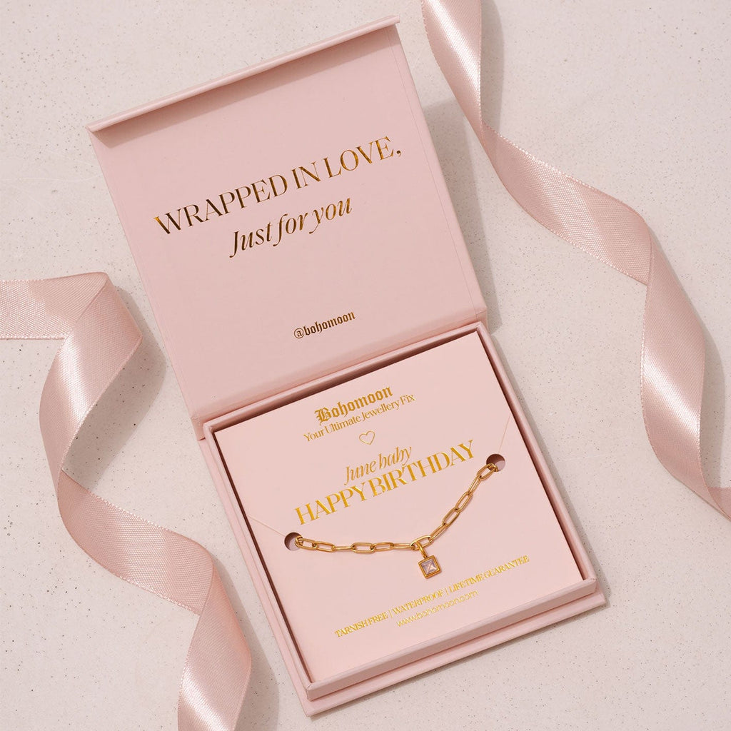 Happy Birthday Birthstone Bracelet