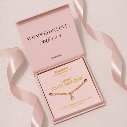 Happy Birthday Birthstone Bracelet