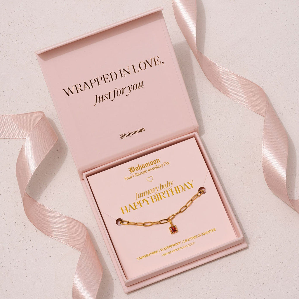 Happy Birthday Birthstone Bracelet