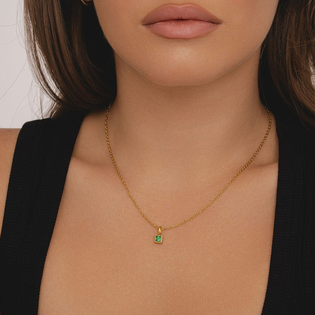 Happy Birthday Birthstone Necklace