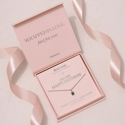 Happy Birthday Birthstone Necklace