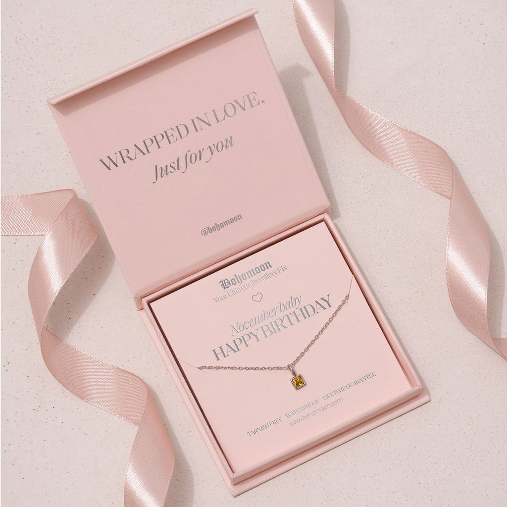 Happy Birthday Birthstone Necklace