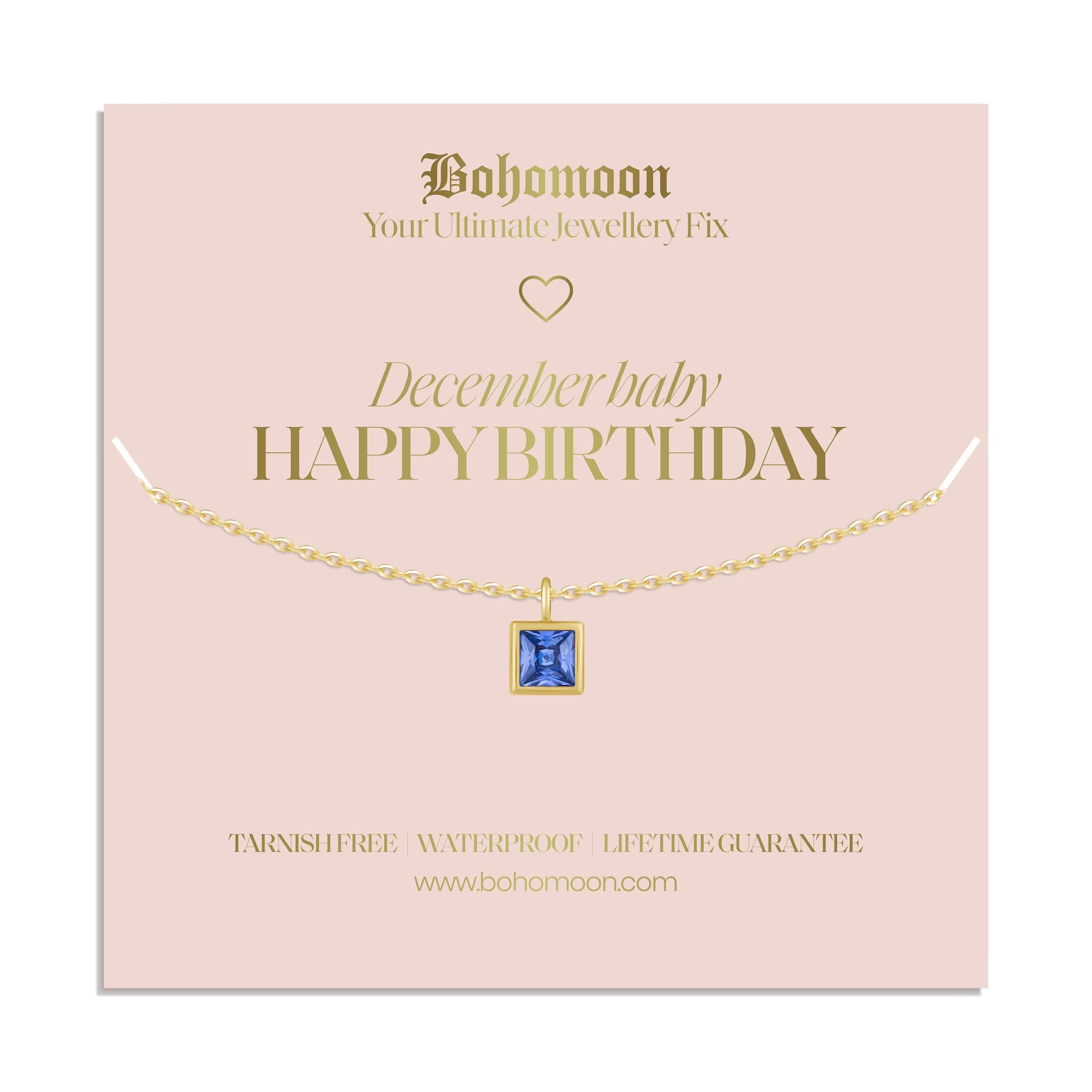 Happy Birthday Birthstone Necklace