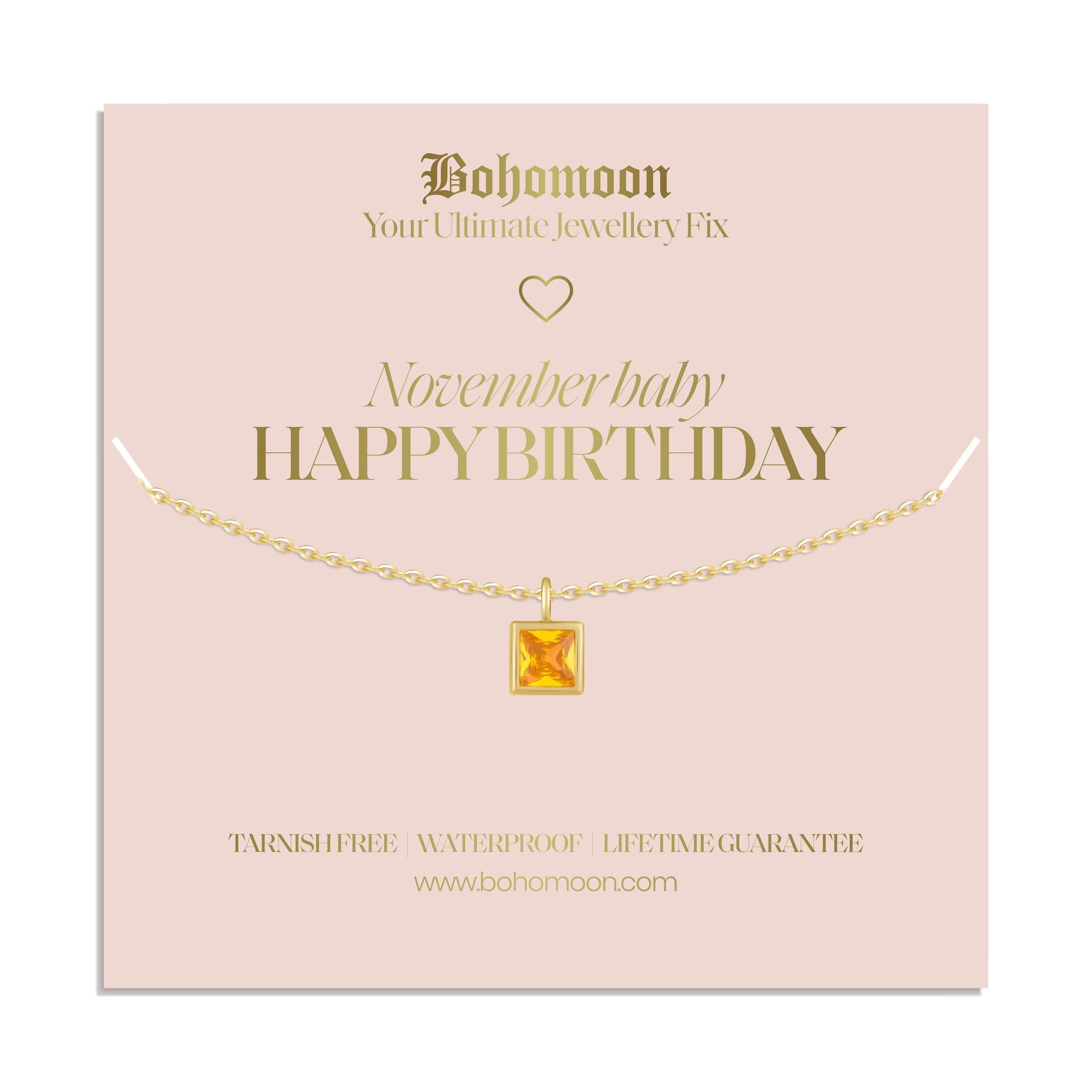 Happy Birthday Birthstone Necklace